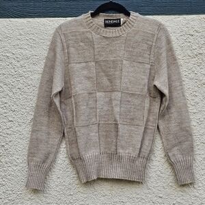 vintage Rendale beige mohair-blend crewneck sweater medium